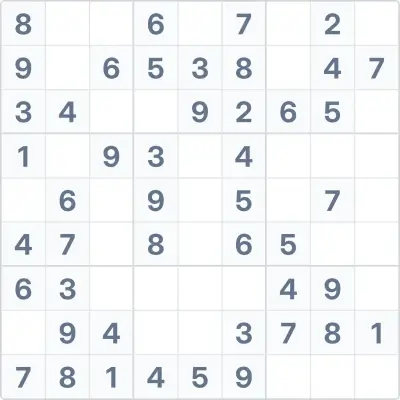 Sudoku leichter Schwierigkeitsgrad Nr. 45
