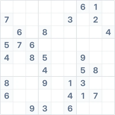 Sudoku de dificultad alta Nº61