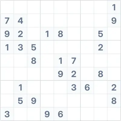 Sudoku de dificultad alta Nº55