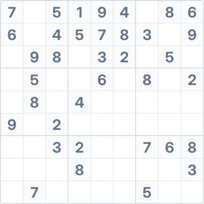 Судоку середньої складності №48