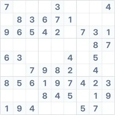 Sudoku leichter Schwierigkeitsgrad Nr. 54