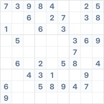 Судоку средней сложности №73