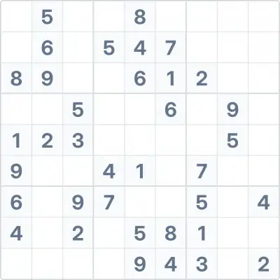 Судоку средней сложности №86