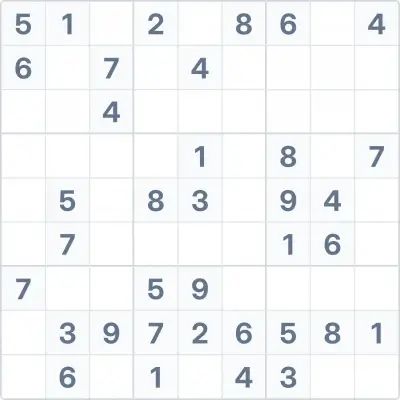 Судоку средней сложности №87