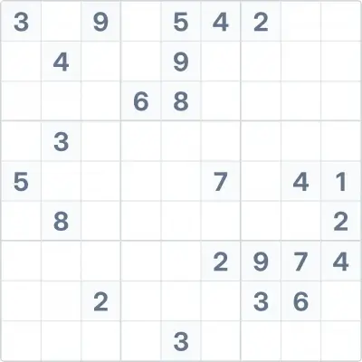 Sudoku Experten-Schwierigkeitsgrad Nr. 84, 9x9, 58 leere zellen
