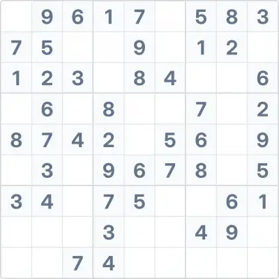 Судоку лёгкой сложности №75