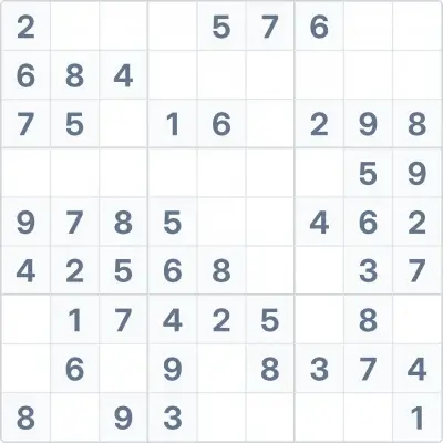 Судоку лёгкой сложности №82