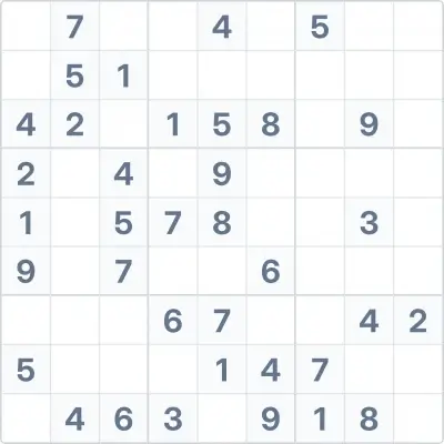 Судоку средней сложности №79