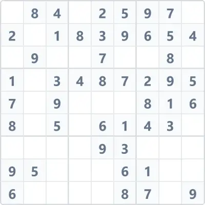 Sudoku leichter Schwierigkeitsgrad Nr. 98