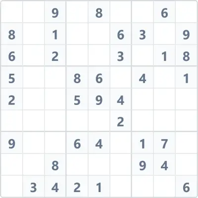 Sudoku mittlere Schwierigkeit Nr. 105