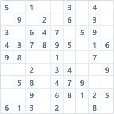 Судоку лёгкой сложности №95