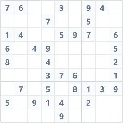 Sudoku mittlere Schwierigkeit Nr. 109