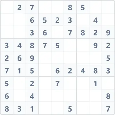 Судоку лёгкой сложности №101