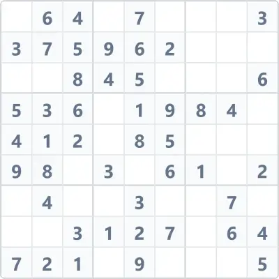 Судоку лёгкой сложности №108