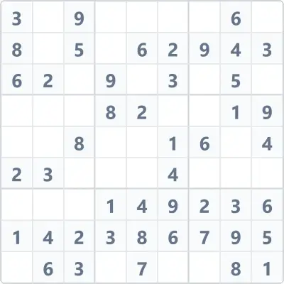 Судоку лёгкой сложности №109