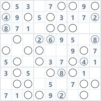 Odd-Even sudoku №18, 9x9, 45 empty cells