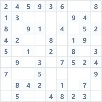 Судоку лёгкой сложности №111