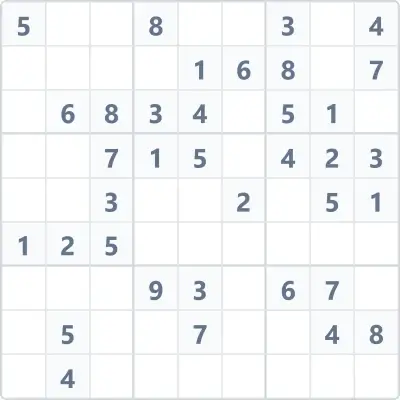 Sudoku mittlere Schwierigkeit Nr. 118